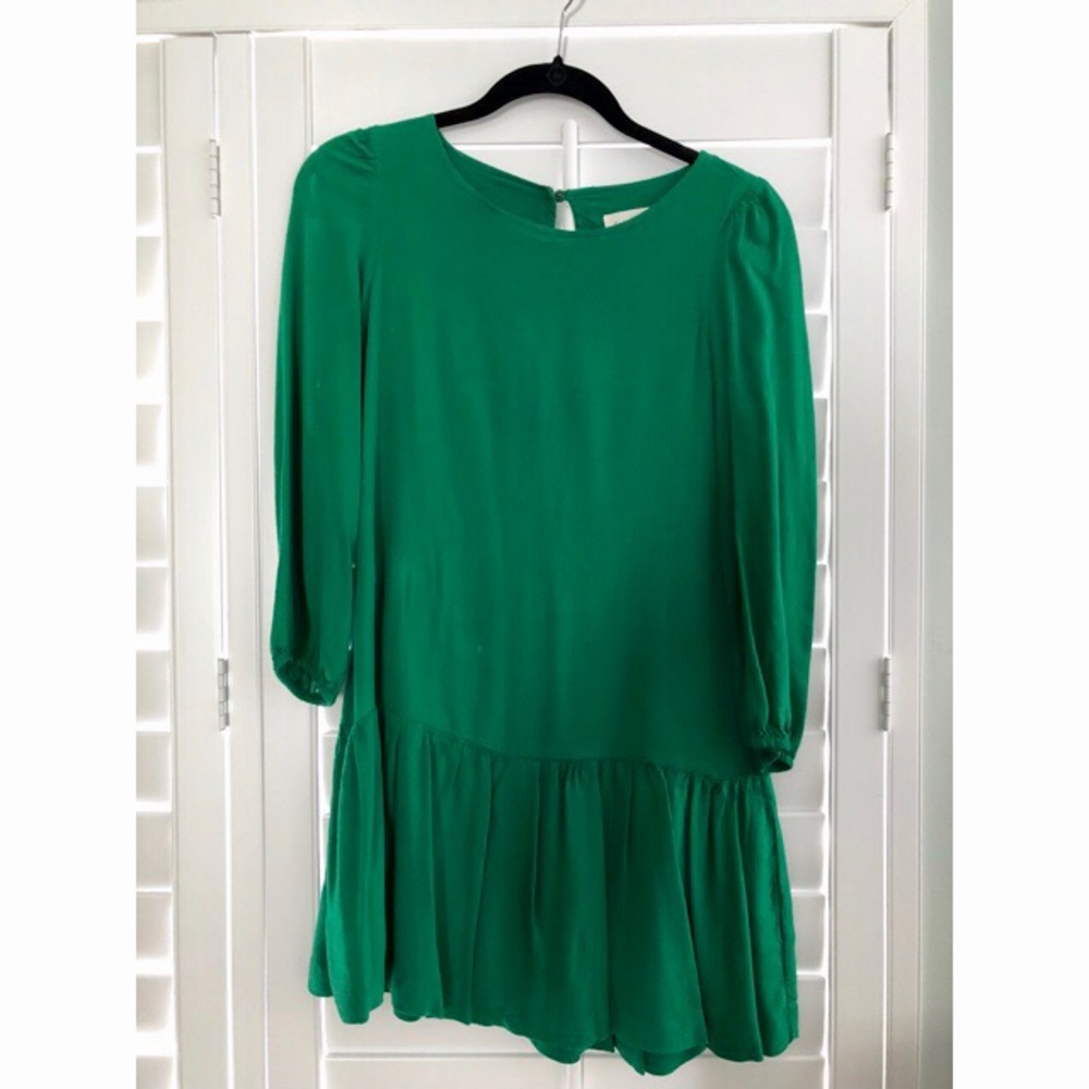 ANTHROPOLOGIE Meadow Rue Peplum dress w/pockets!